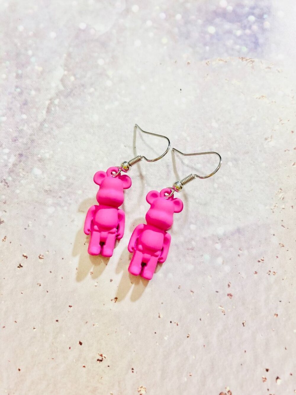 Pink Bear Earrings